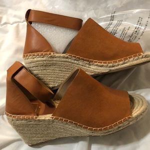 Gap Cognac Suede Ankle Strap Espadrille size 11
